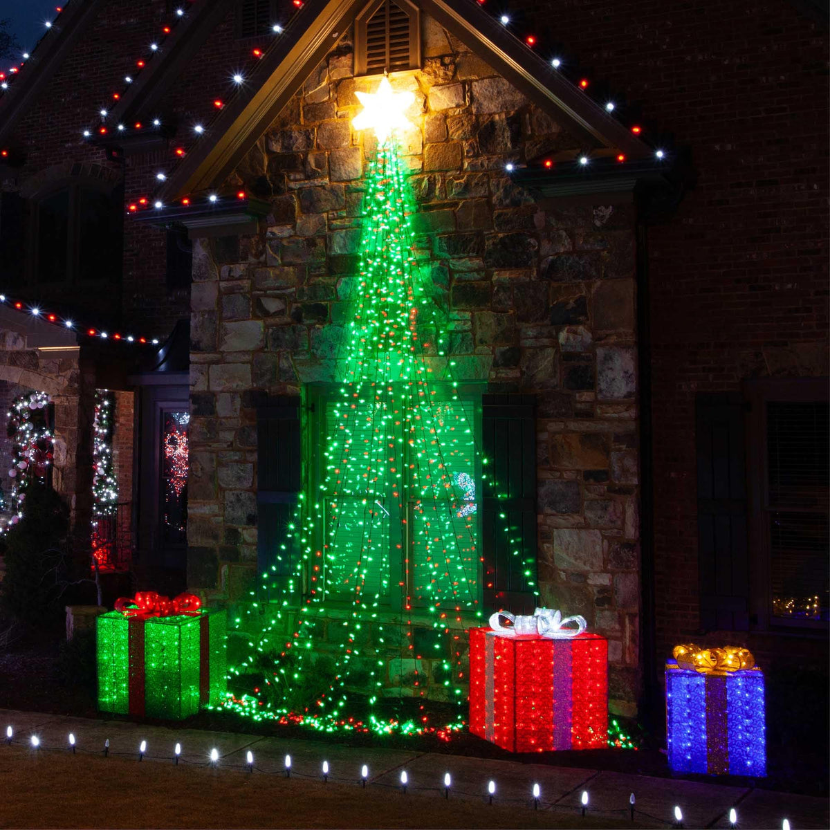 Blue C9 LED Christmas Light Set, 25 Bulbs