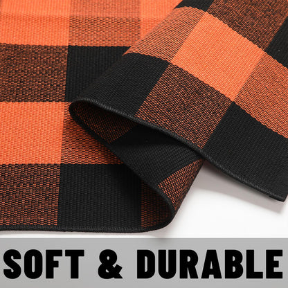 Blue Buffalo Plaid Outdoor Rug, 27.5x43