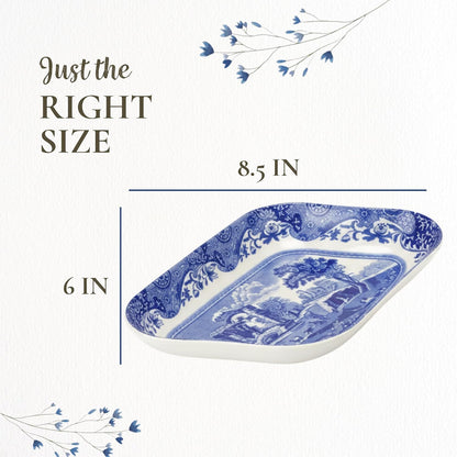 Spode Blue Italian Pickle Dishes, Set of 2