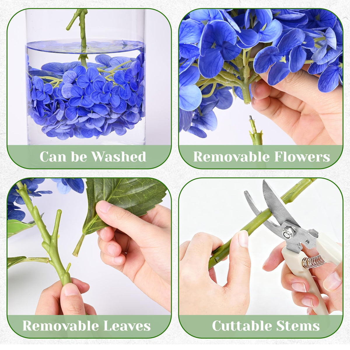 Real Touch Blue Hydrangea Faux Flowers
