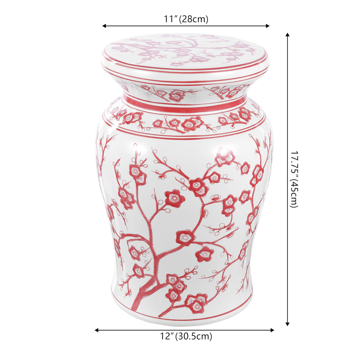 Jonathan Y Cherry Blossom Garden Stool, 18"