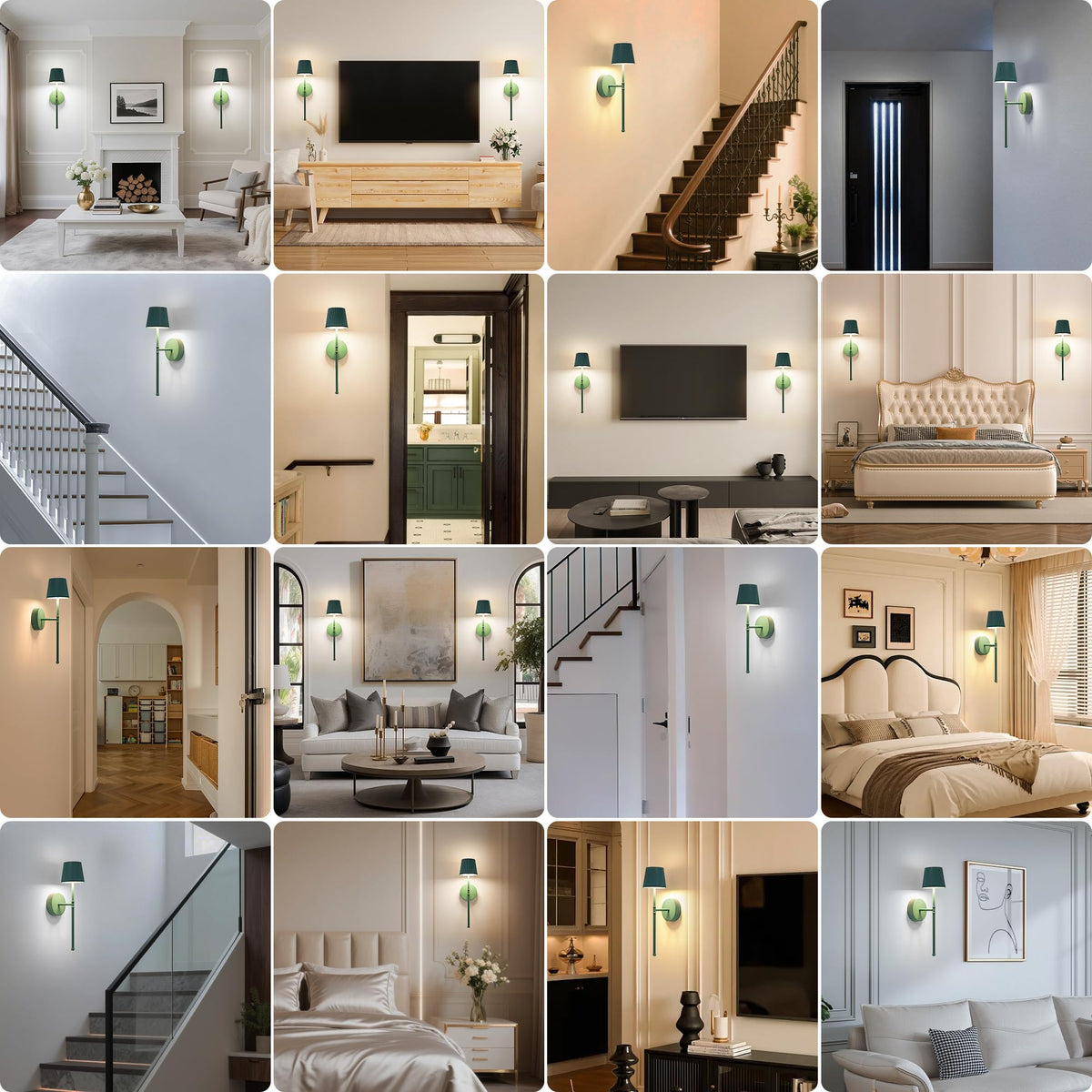 Blue Cordless Rechargeable Wall Sconces, Set of 2