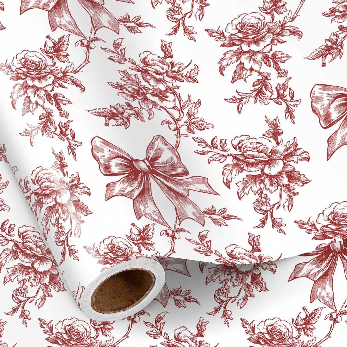 Reversible Toile Christmas Wrapping Paper