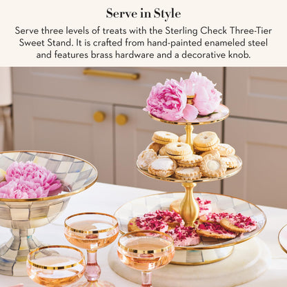 MacKenzie-Childs Two-Tier Sweet Stand, Royal Check