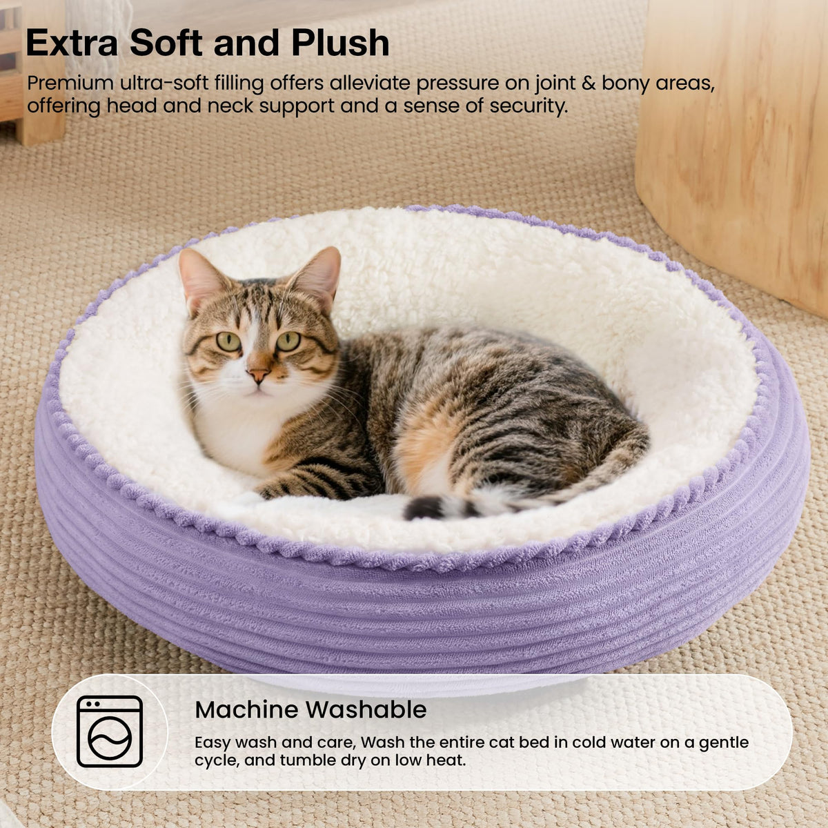 Royal Blue Round Donut Pet Bed
