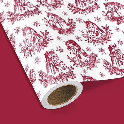 Blue Toile Christmas Wrapping Paper