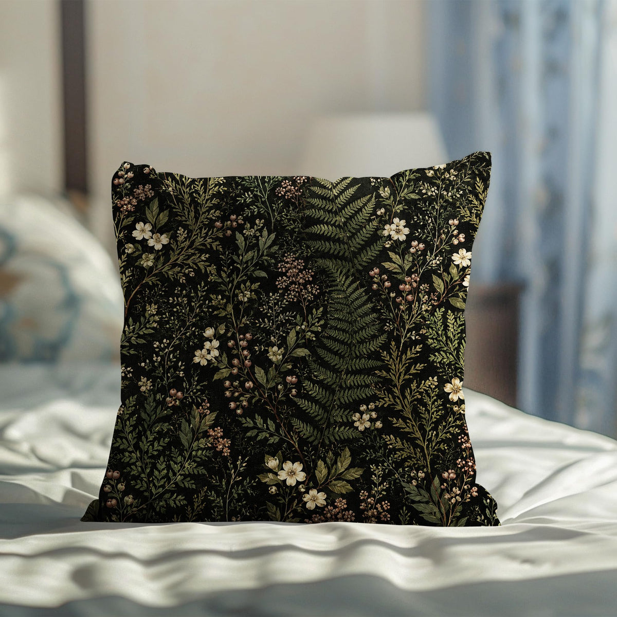 Blue Chinoiserie Bird and Peony Pillow Cover, 18x18