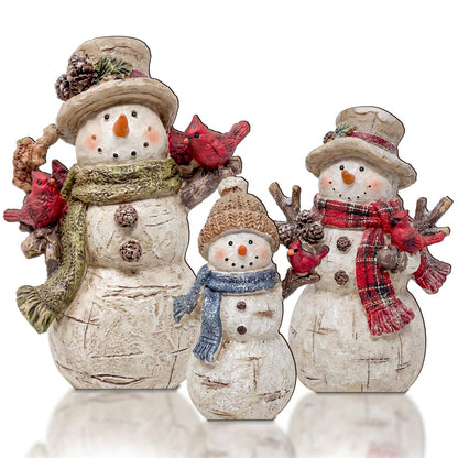 Chinoiserie Wooden Snowmen, Set of 3