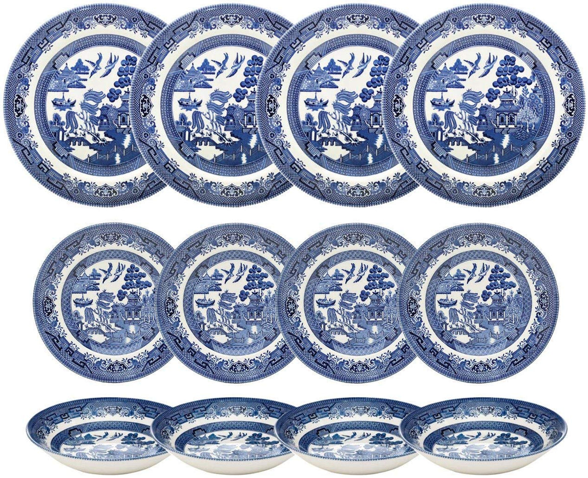 Churchill Blue Willow Dinnerware Set, 12 or 20 Pieces