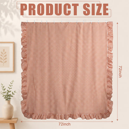 Ruffled Gingham Shower Curtain, 72 x 72