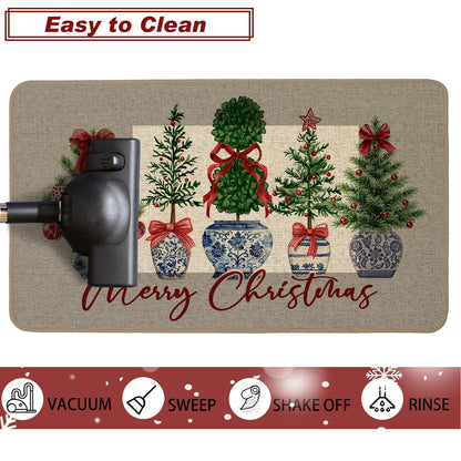 Chinoiserie Christmas Doormat, 17 x 29 Inch