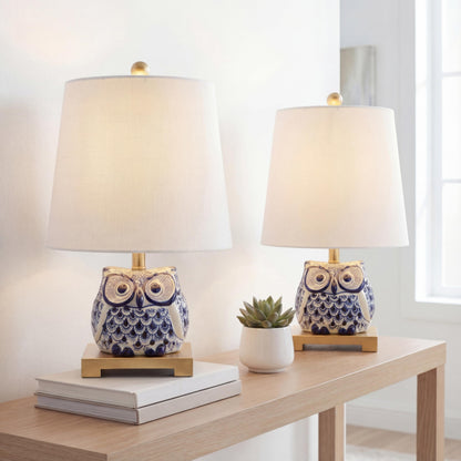 Justina Owl Mini Table Lamp, Ceramic