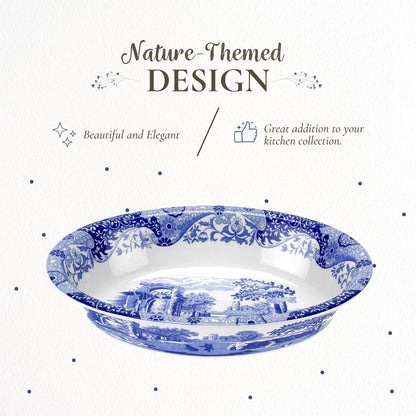 Spode Blue Italian Oval Platter, 12.5 in