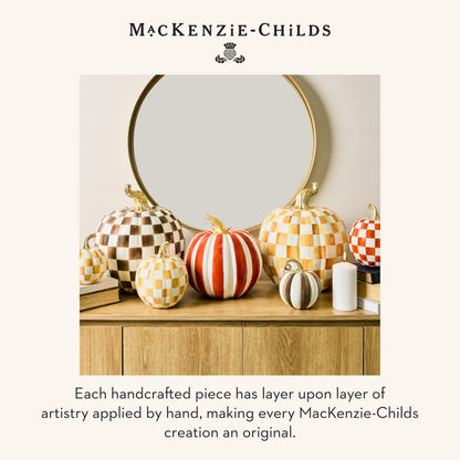 MacKenzie-Childs Resin Pumpkin, Royal Check