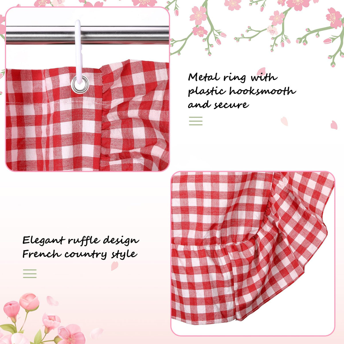 Ruffled Gingham Shower Curtain, 72 x 72