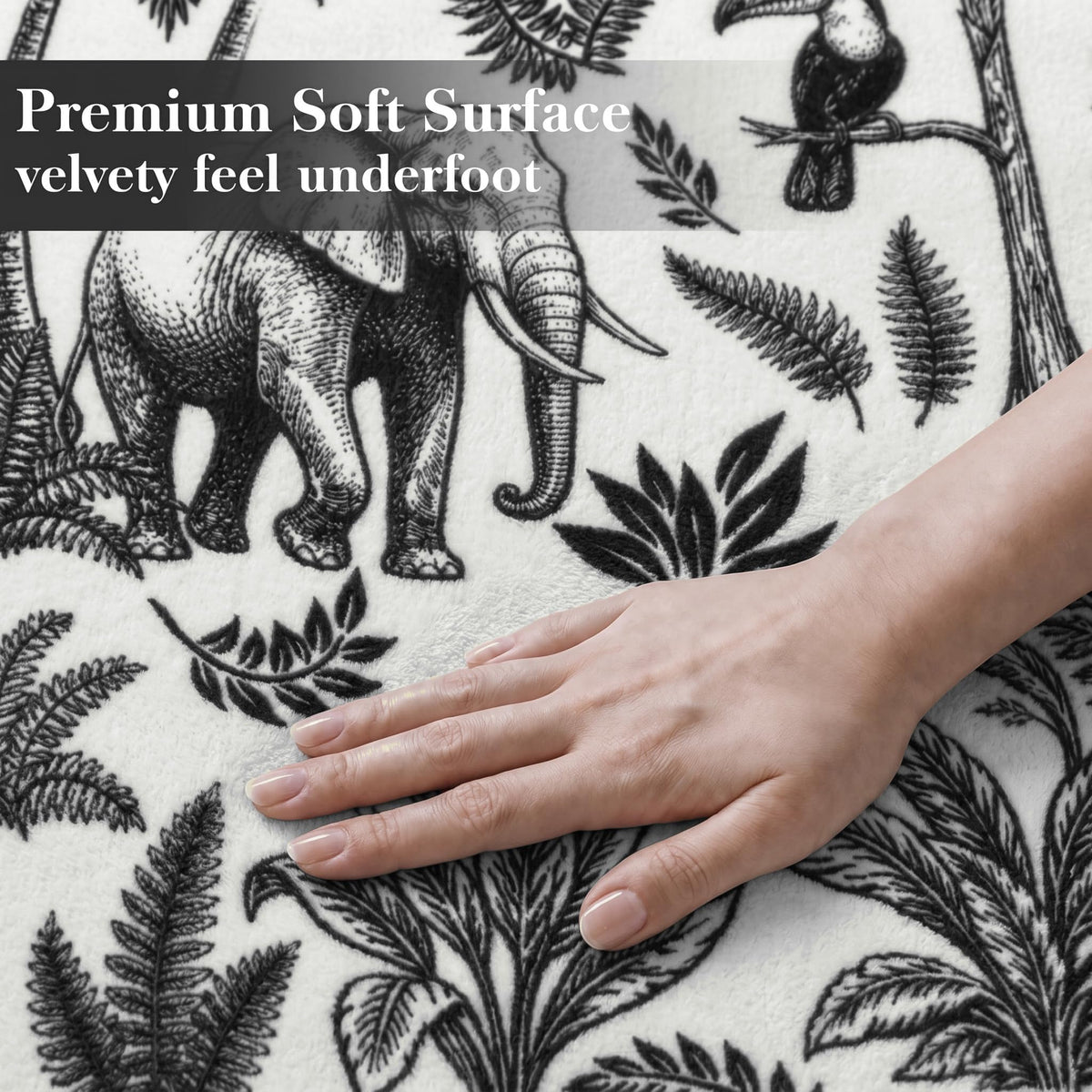 Washable French Toile Area Rug