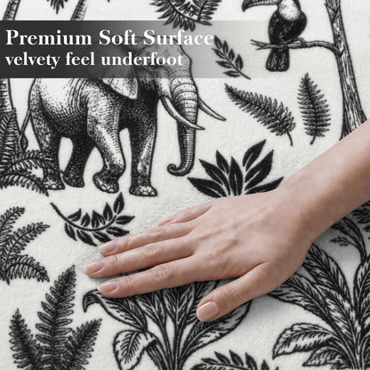 Washable French Toile Area Rug