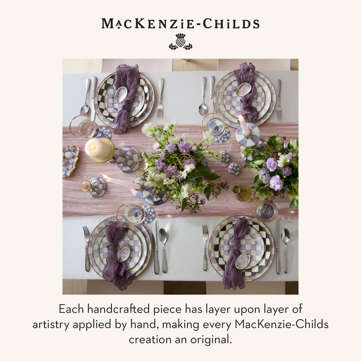 MacKenzie-Childs Glass Sweets Jar, Royal Check
