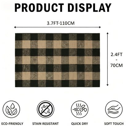 Blue Buffalo Plaid Outdoor Rug, 27.5x43
