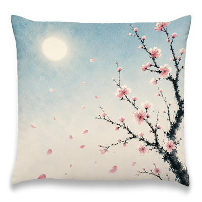 Blue Chinoiserie Bird and Peony Pillow Cover, 18x18