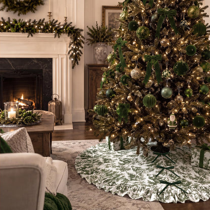Blue Chinoiserie Christmas Tree Skirt, 48 Inch