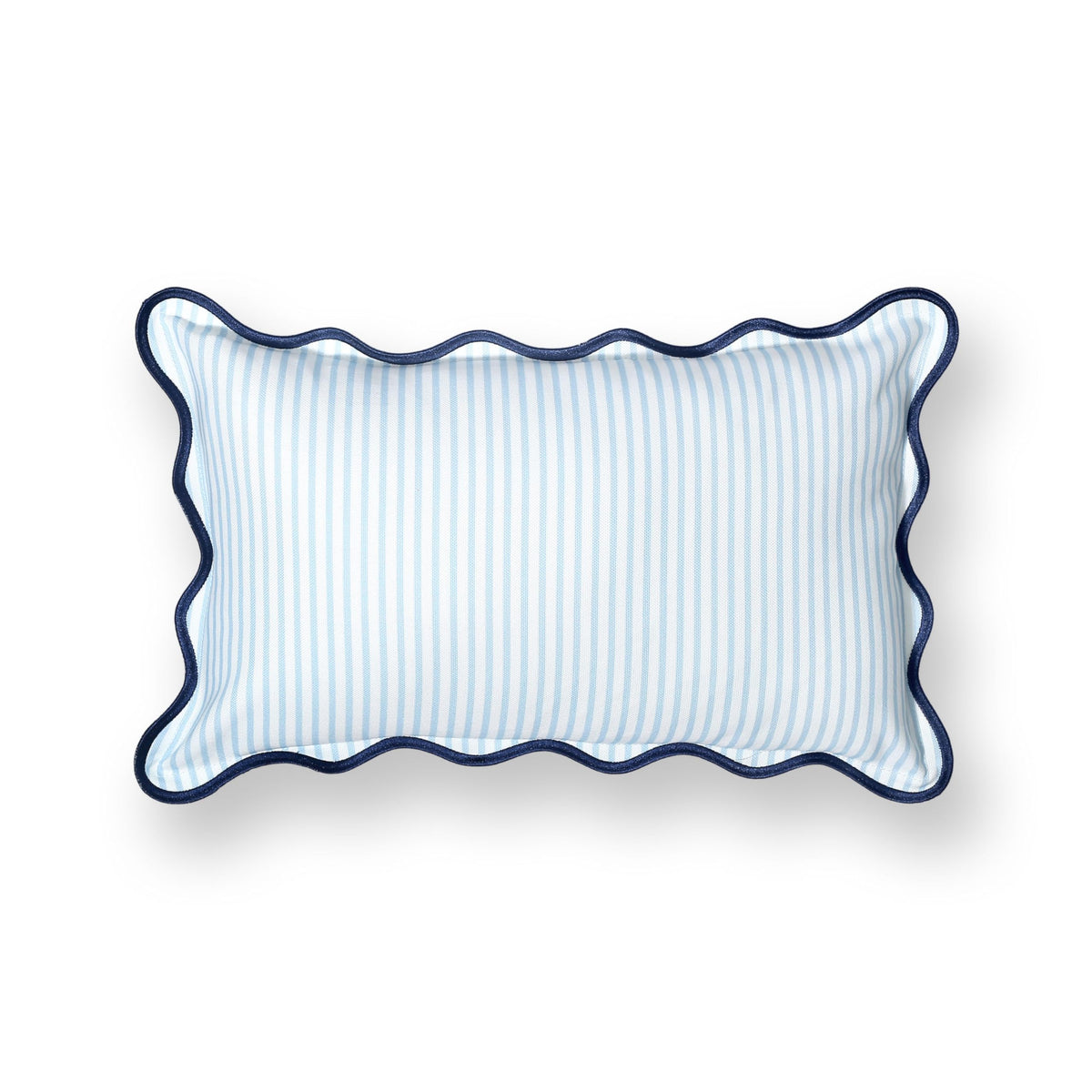 Navy Greek Key Outdoor Lumbar Pillow Cover, 12x20
