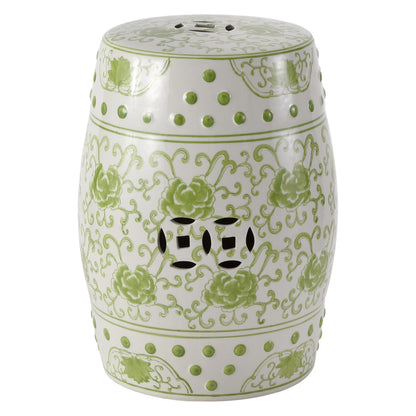 Jonathan Y Lotus Chinoiserie Garden Stool, 17.75"