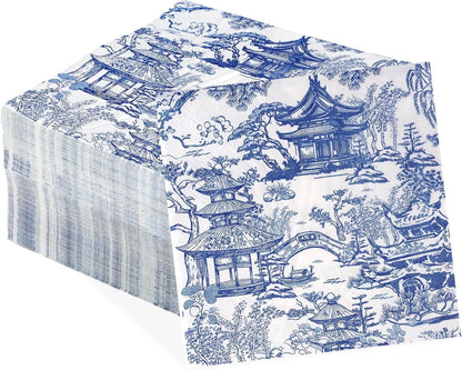 Blue Willow Chinoiserie Paper Napkins, 100 Count