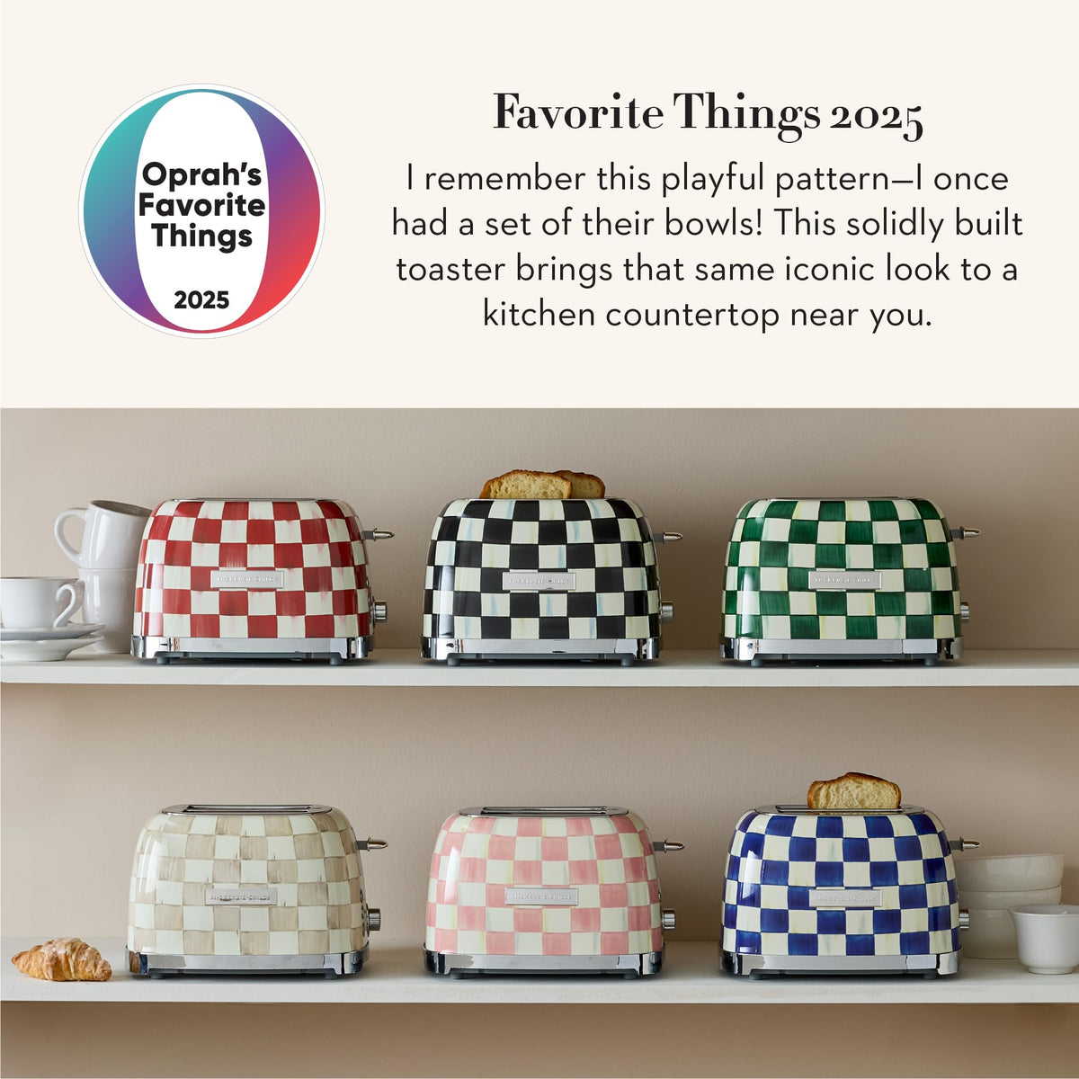 MacKenzie-Childs 2-Slice Toaster, Royal Check