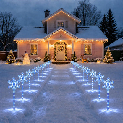 Solar Snowflake Pathway Lights, 10 Pack