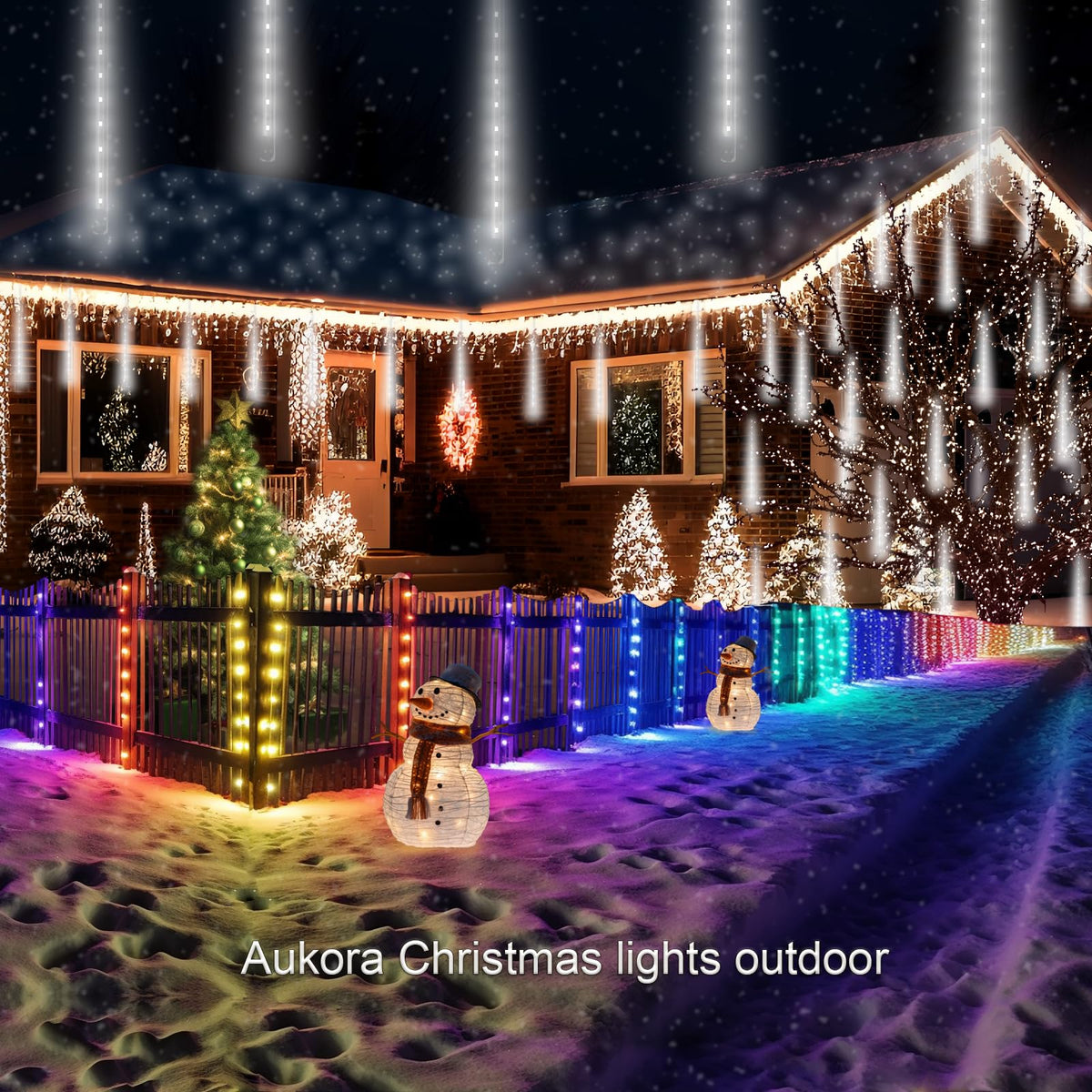 Aukora Blue Meteor Shower Lights