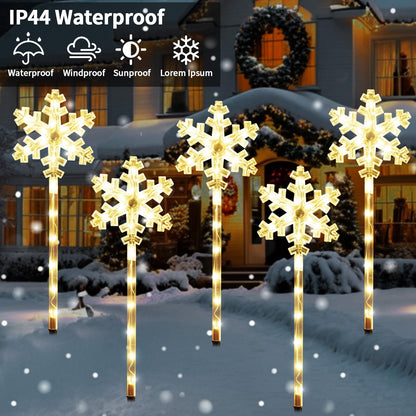 Solar Snowflake Pathway Lights, 10 Pack