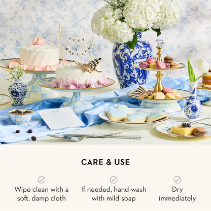 MacKenzie-Childs Two-Tier Sweet Stand, Royal Check