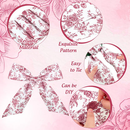 Blue Chinoiserie Floral Wreath Sash, Set of 2