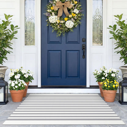 Navy and White Striped Cotton Rug, 28x43