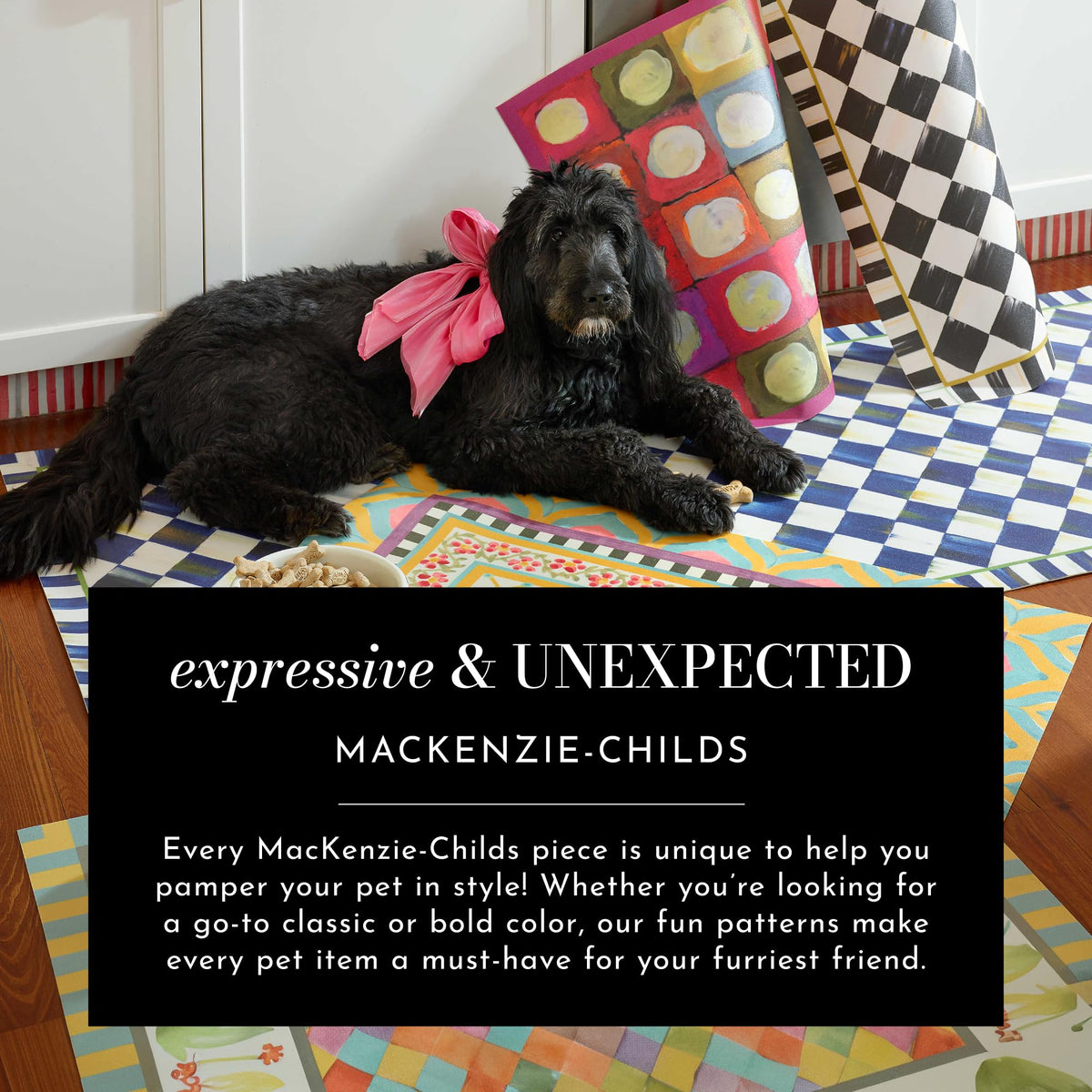 MacKenzie-Childs Pup Placemat, Royal Check