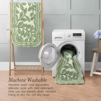 Laura Ashley Scalloped Washable Runner Rug