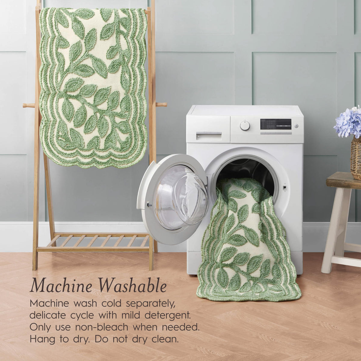 Laura Ashley Scalloped Washable Runner Rug