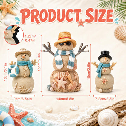 Chinoiserie Wooden Snowmen, Set of 3