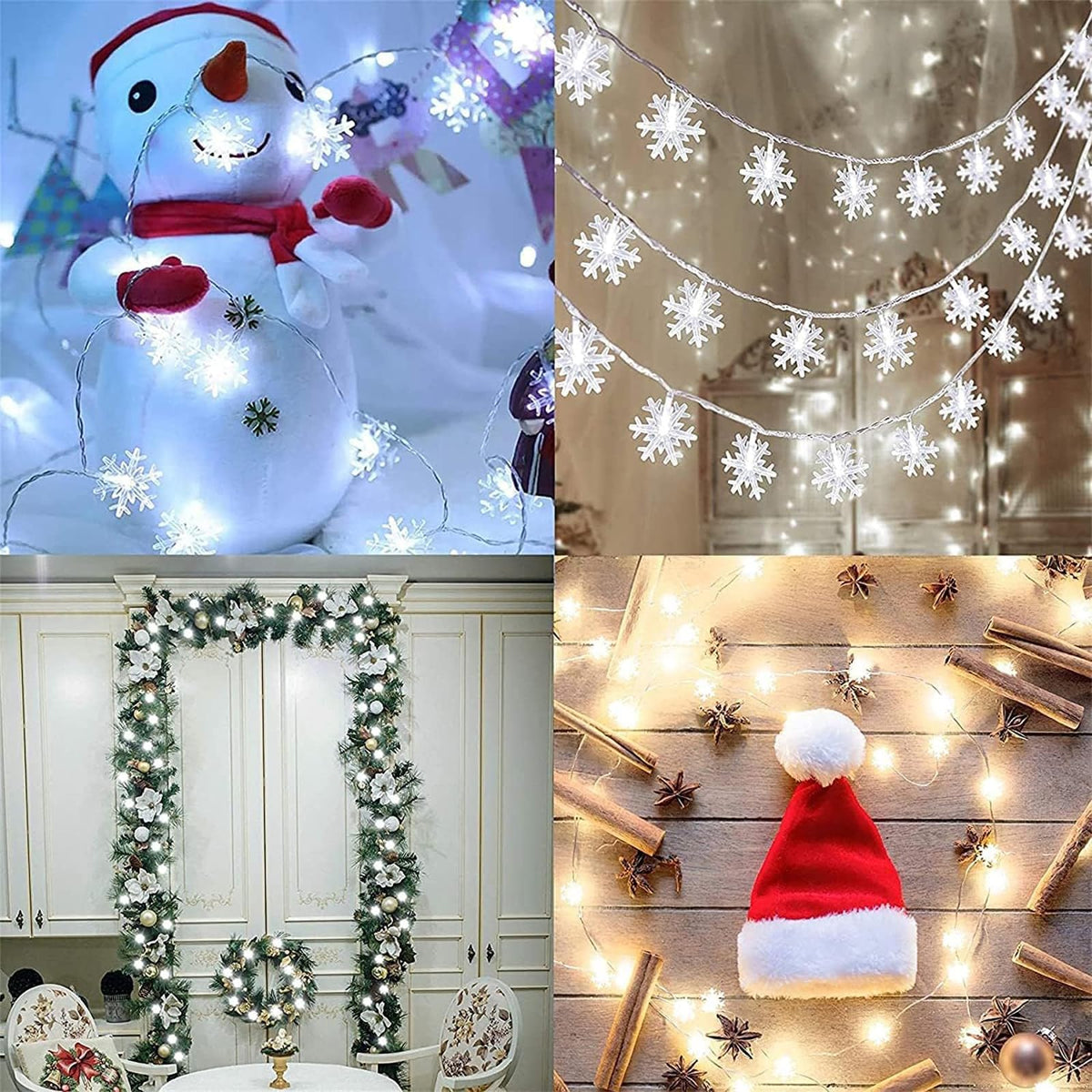 Blue Snowflake String Lights, 20 ft