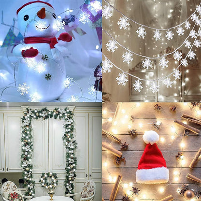 Blue Snowflake String Lights, 20 ft