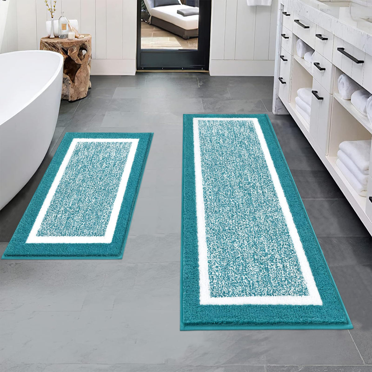 Shaggy Microfiber Bath Rug Set, 3 Piece