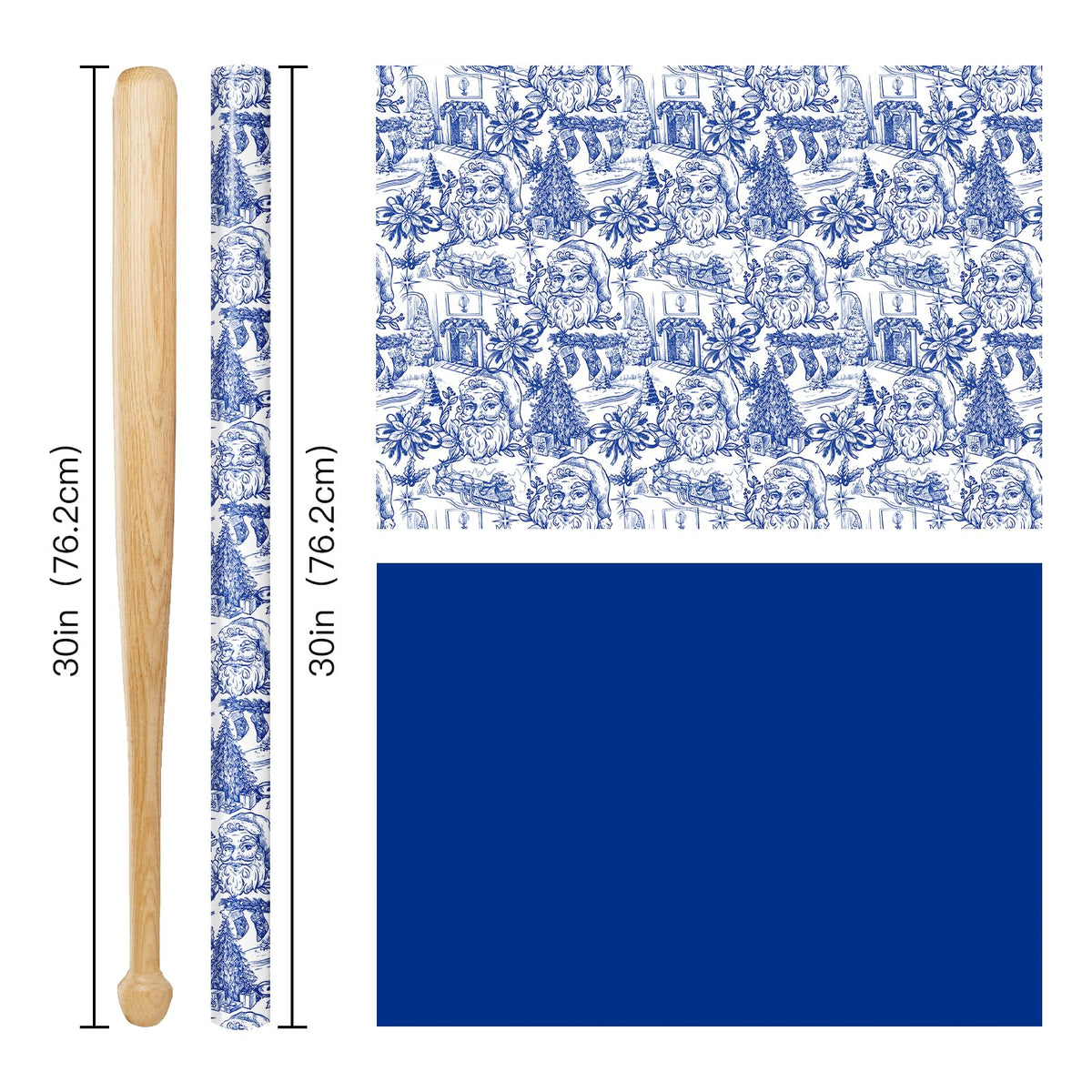 Reversible Toile Christmas Wrapping Paper