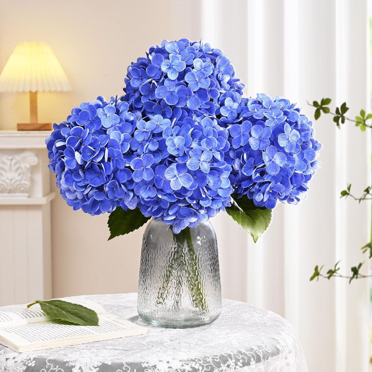 Real Touch Blue Hydrangea Faux Flowers