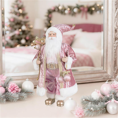 Blue Velvet Santa Figurine, 18 Inch