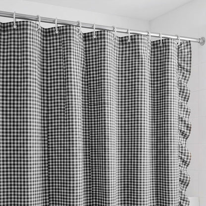 Ruffled Gingham Shower Curtain, 72 x 72