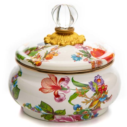 MacKenzie-Childs Enamel Squashed Pot, Royal Check