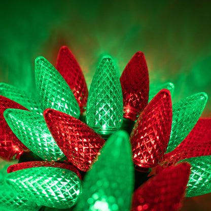 Blue C9 LED Christmas Light Set, 25 Bulbs
