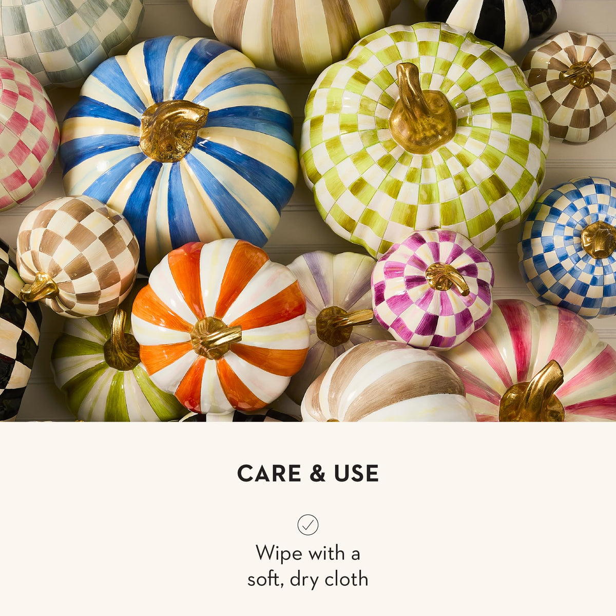 MacKenzie-Childs Resin Pumpkin, Royal Check