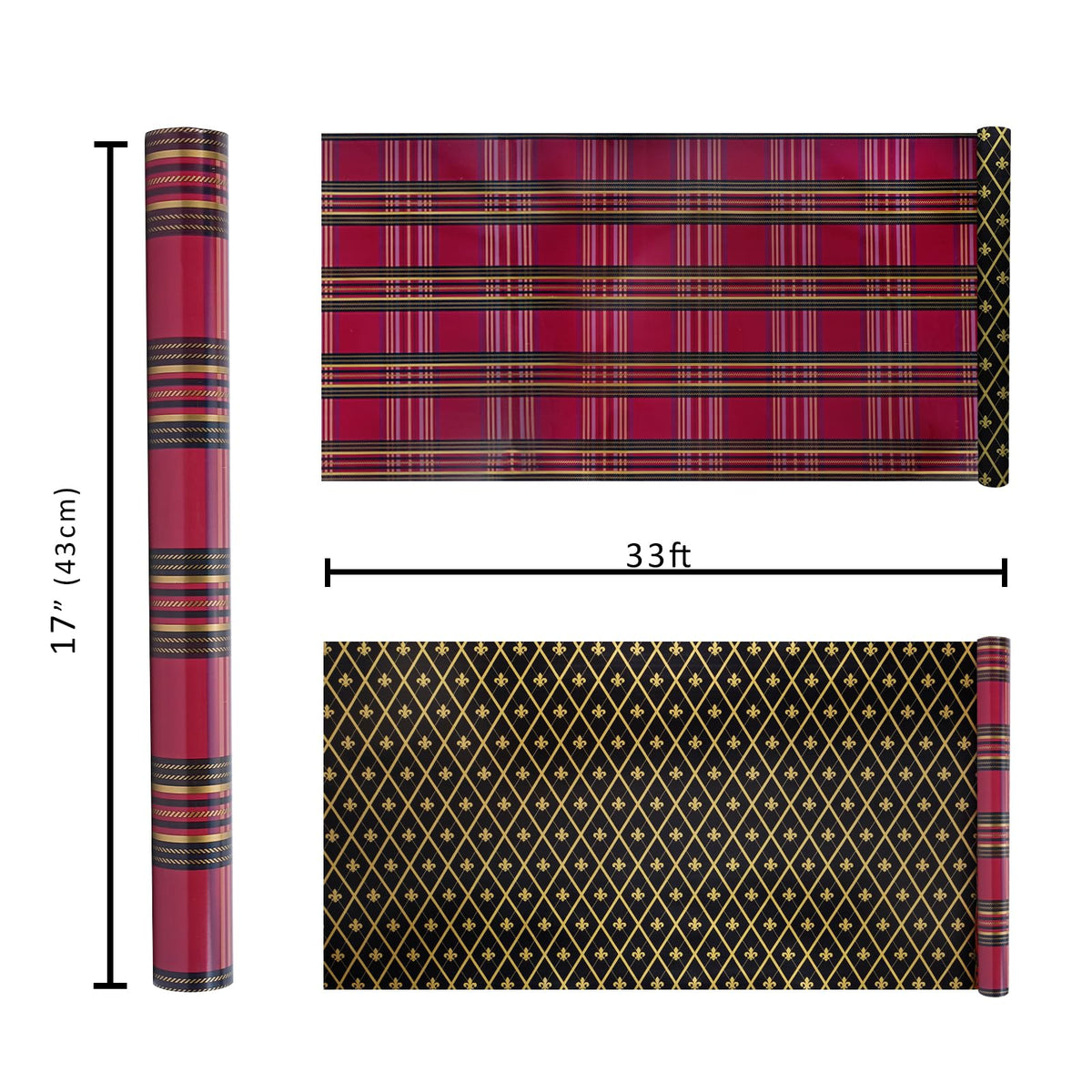 Nutcracker Reversible Christmas Wrapping Paper, 33 Ft